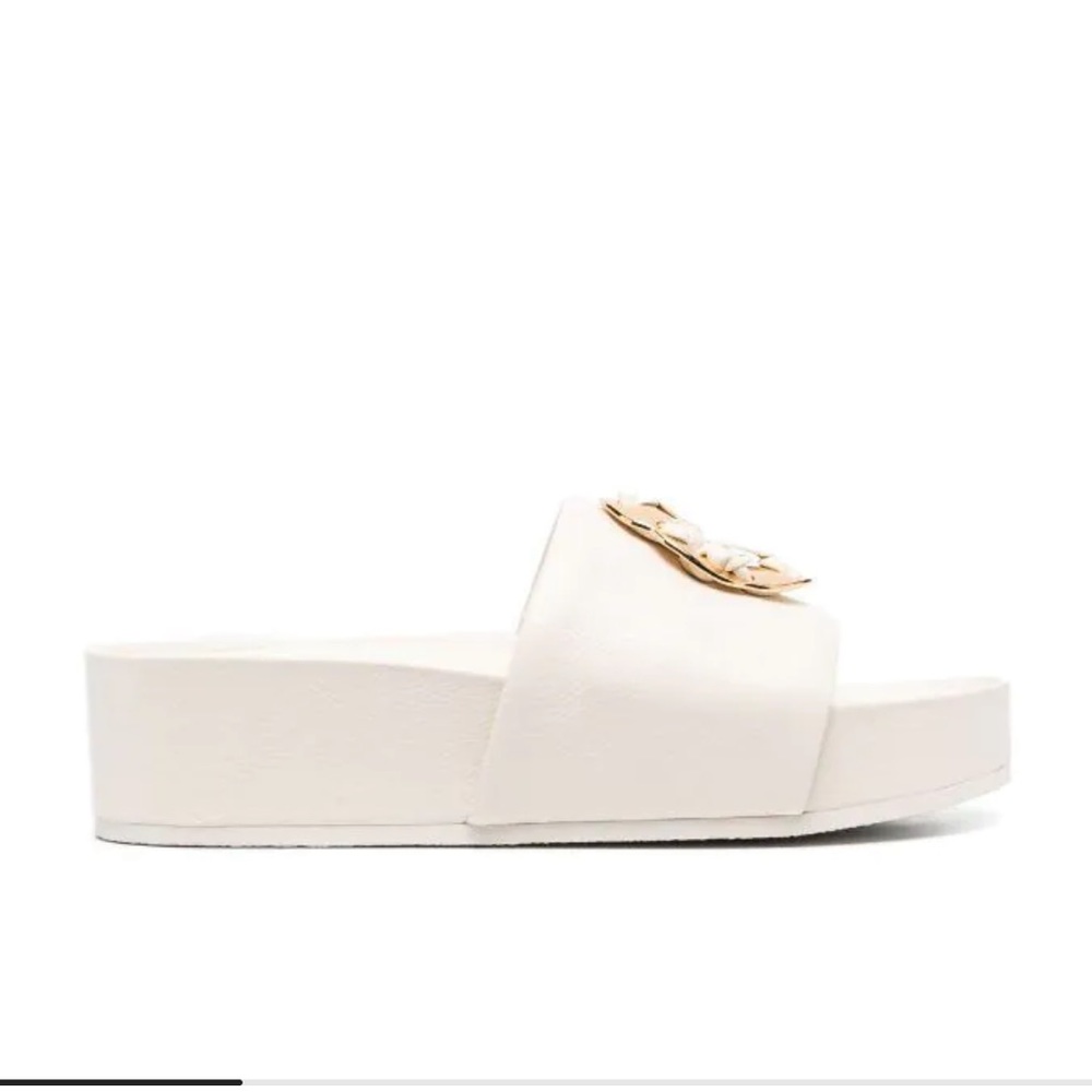 Tory Burch Double-T Platform Leather Slides - image 6